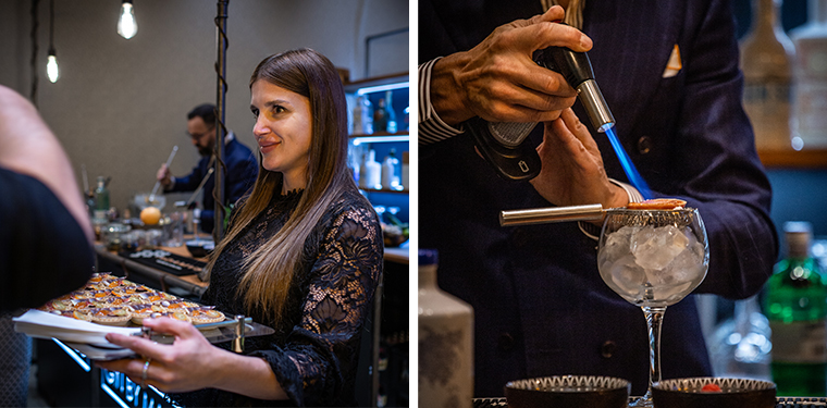 Flying Dinner und Gin & Tonics bei einem Event in Juwelier Drubba Moments